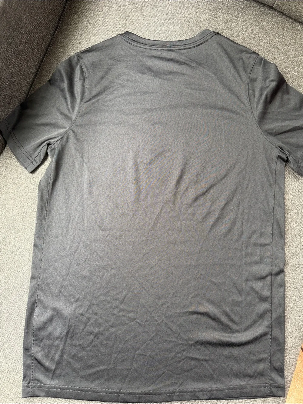 Nike Dri-Fit Boys Black Short-Sleeve Tee with Neon Green Swoosh size Large
